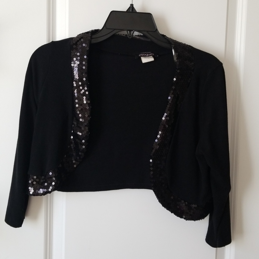 Sequined black shrug